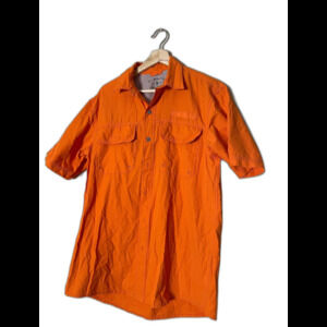 G.H. Bass Men's orange Short Sleeve Vented Fishing Outdoor shirt Size M.